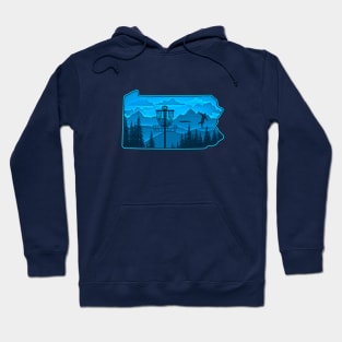 Disc Golf Pennsylvania Blues Mountain Landscape Edit Hoodie